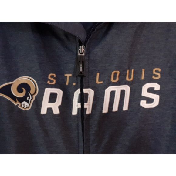 Reebok Men's Jacket Size L St Louis Rams Blue On Field NFL Logo - Picture 2 of 9